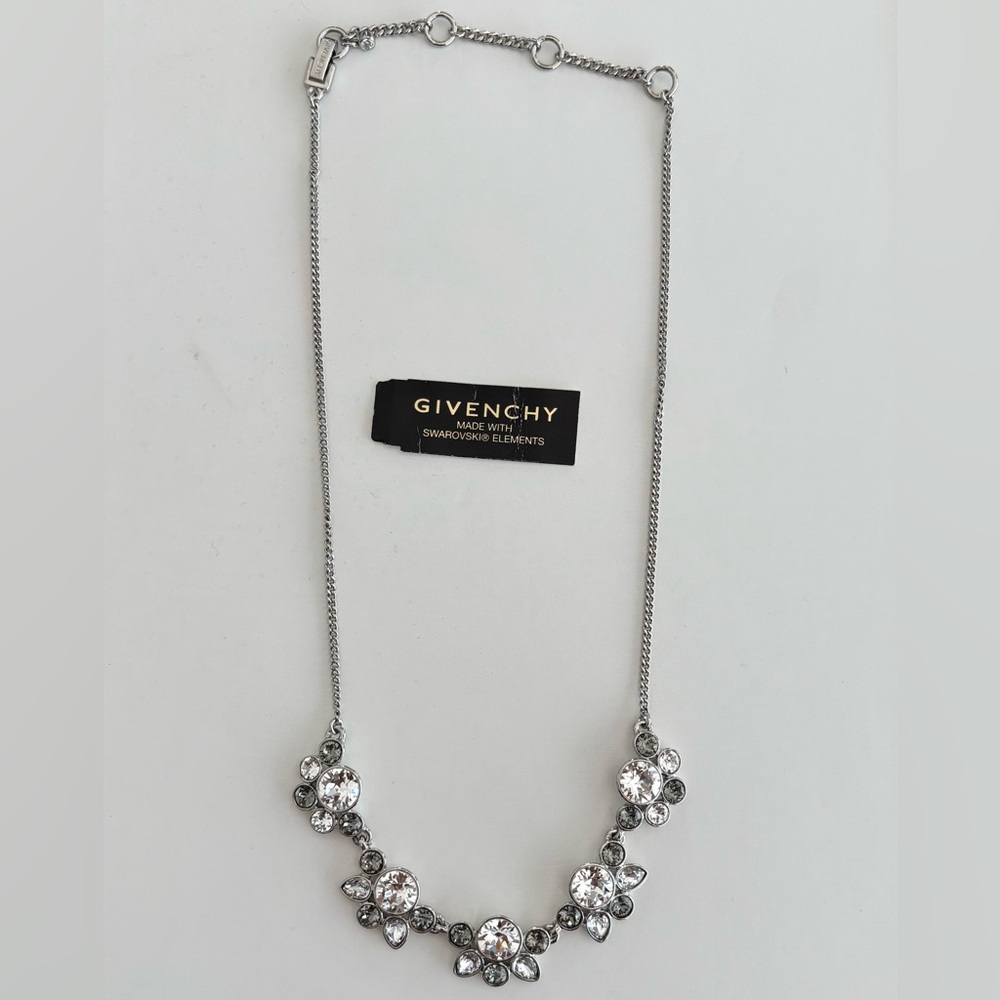 Givenchy Swarovski Crystal Floral Bib Statement Necklace